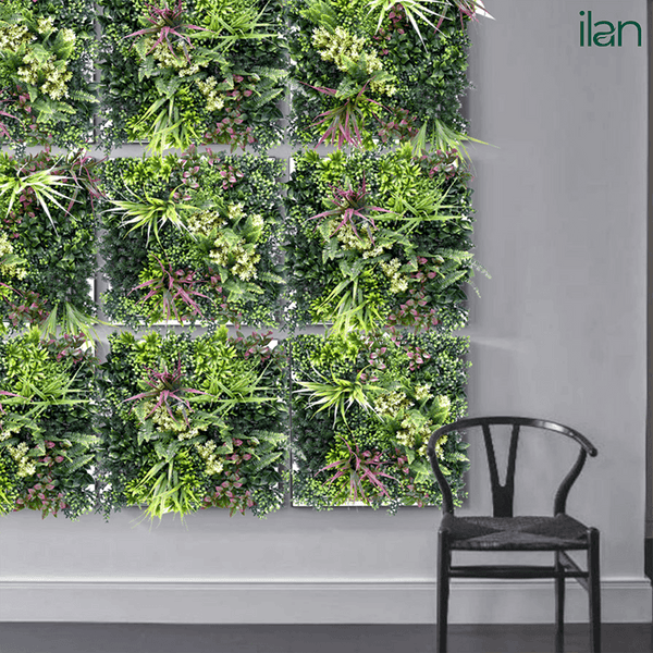 UV ARTIFICIAL GREENWALLS BLOOMING WINTER - A-(50X50) - ILAN INDIA